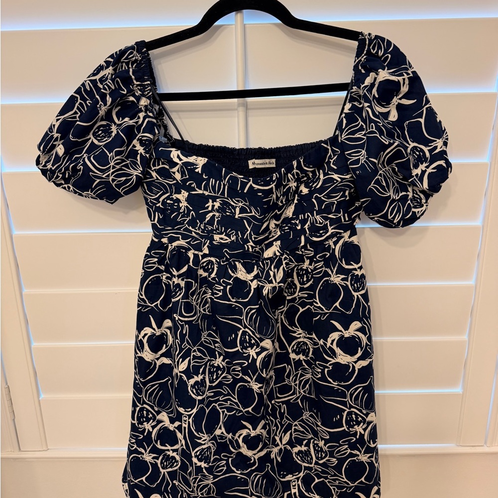 Abercrombie & Fitch Navy Smocked Top